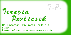 terezia pavlicsek business card